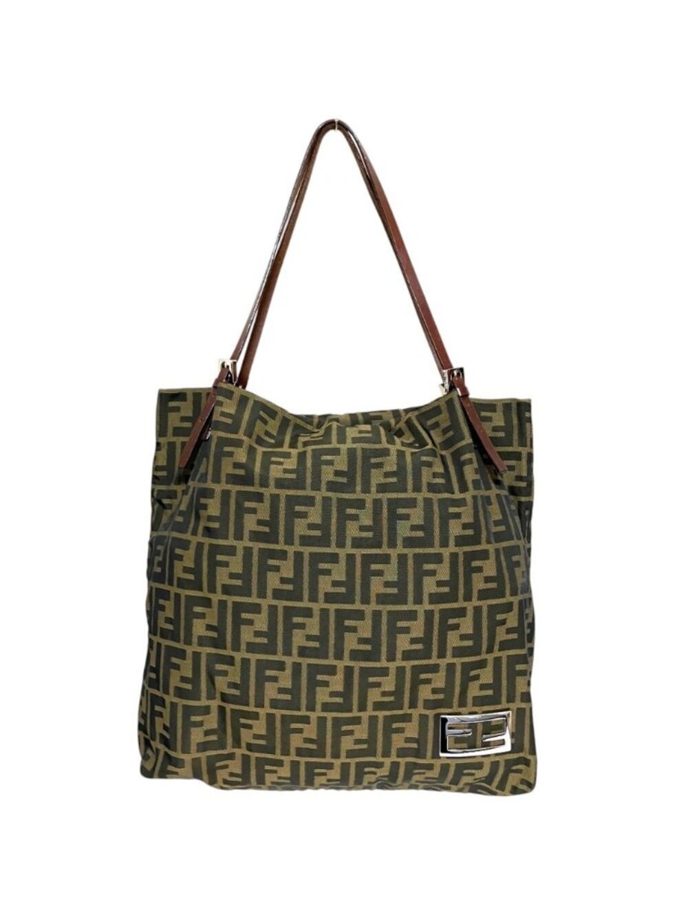 Fendi Zucca Pattern Canvas Tote Bag Brown